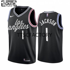 Camiseta Niños Los Angeles Clippers Reggie Jackson 1 Nike 2022-23 City Edition Negro Swingman